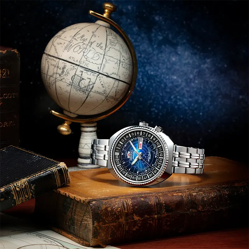 Orient Revival Map Diver's Blue Dial Men's Watch- RA-AA0E03L